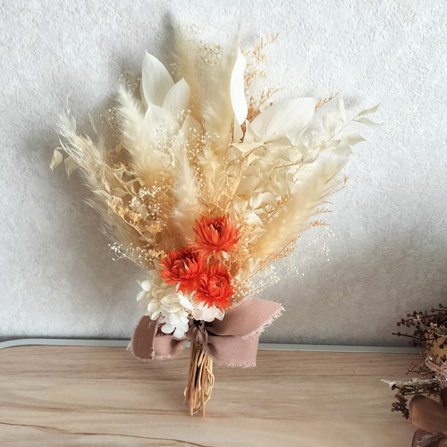 パンパスグラのスワッグ／アンティーク／プリザーブドフラワー／ドライ