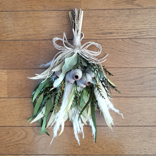 ナチュラルスワッグ／パンパスグラス／アンティーク／プリザーブド