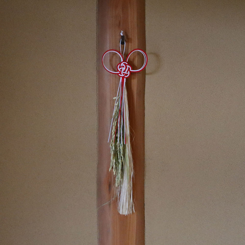 2025年】07）稲穂と水引シンプルな正月飾り「祓」 しめ縄・しめ飾り