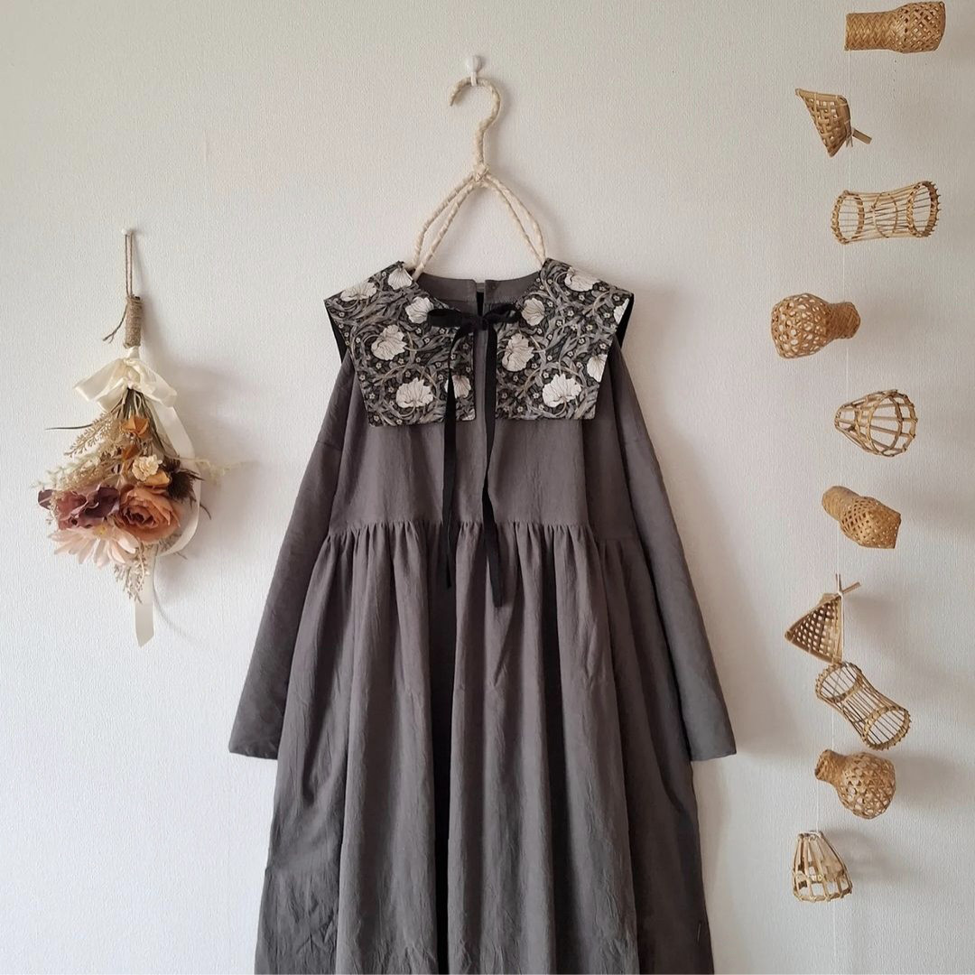 ウィリアム・モリス ピンパネル ワンピース つけ襟 フォーマル