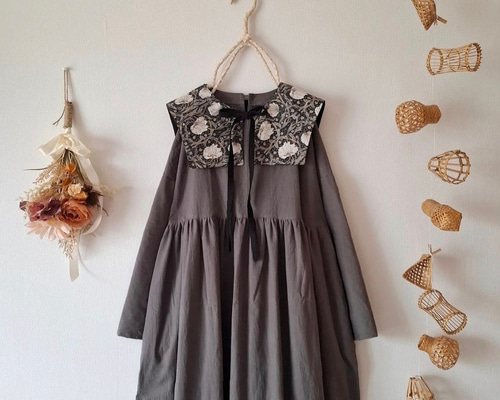 ウィリアム・モリス ピンパネル ワンピース つけ襟 フォーマル