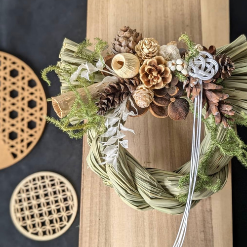 木ノ実とグリーンのしめ縄飾り☆お正月飾り☆しめ縄リース 木ノ実とグリーンのしめ縄飾り☆お正月飾り☆しめ縄リース 【公式通販】