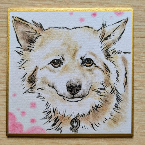 ミニ色紙にペットの似顔絵描きます！ 絵画 実幸 通販 18383291｜Creema