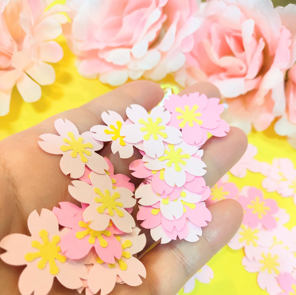 桜の小花 2色30枚セット～ 桜 写真 色紙 手紙 壁面 アルバム 飾り
