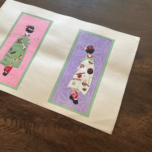 大正時代＜本物の美＞舞妓 木版画 初刷 ポチ袋 no.02 版画 antique art