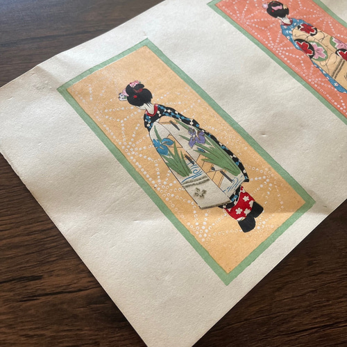 大正時代＜本物の美＞舞妓 木版画 初刷 ポチ袋 no.01 版画 antique art