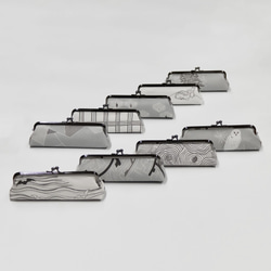 京友禅　がま口ペンケース（眼鏡ケース）『ONE TONE』　菊　モノトーン 10枚目の画像