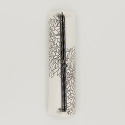 京友禅　がま口ペンケース（眼鏡ケース）『ONE TONE』　菊　モノトーン 6枚目の画像