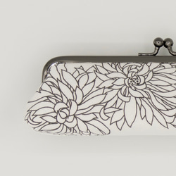 京友禅　がま口ペンケース（眼鏡ケース）『ONE TONE』　菊　モノトーン 7枚目の画像