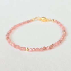 【再販×29】14kgf◆インカローズの細身ブレスレット 3枚目の画像