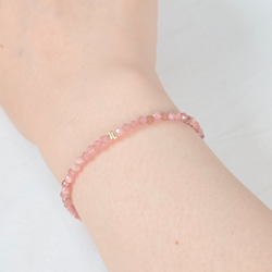 【再販×29】14kgf◆インカローズの細身ブレスレット 5枚目の画像