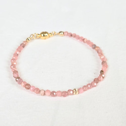 【再販×29】14kgf◆インカローズの細身ブレスレット 2枚目の画像