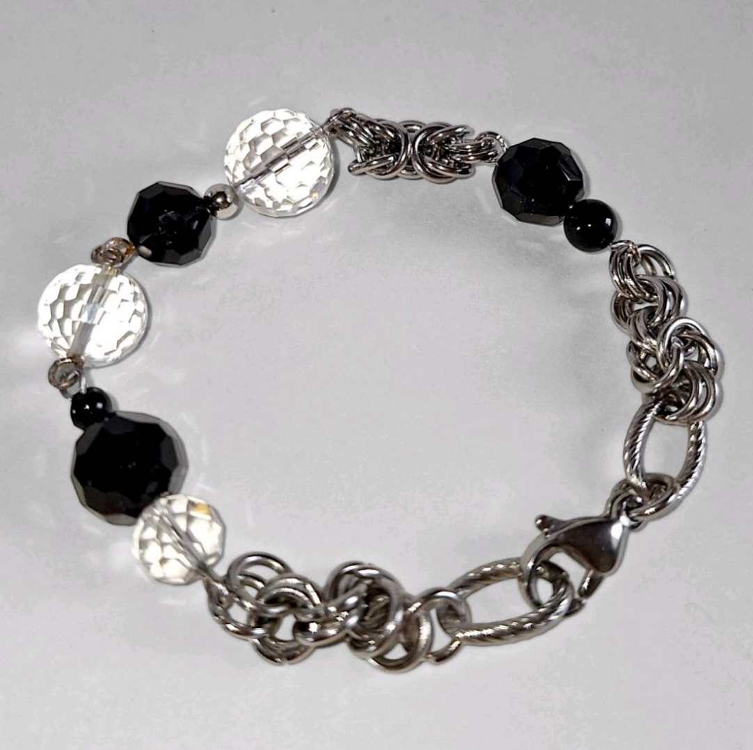 ✦ごつめチタンチェーン✦天然石のオシャレメンズブレスレット