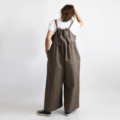 ラスト3 夏／最終SALE 後ろリボン サロペット ワイド