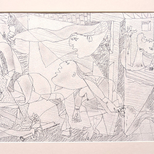 かなり大きなピカソの原画 鉛筆画