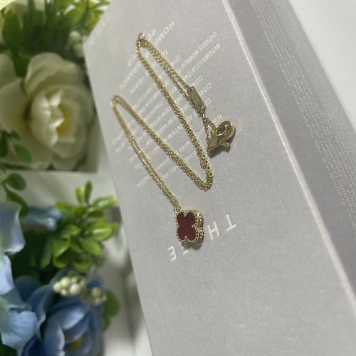 赤メノウネックレス k18 新品 即発送可能 ネックレス・ペンダント 