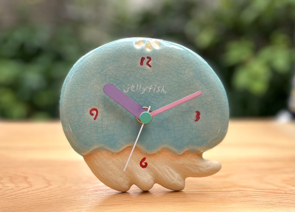 レジン　ハンドメイド　時計　ケヤキ ｰ* ocean green 隠れ工房 オマケがたくさんついてくるパーツ屋さん* インテリア時計