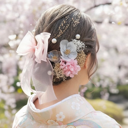 A003 アメリカンフラワー 桜 髪飾り 成人式 卒業式 結婚式 前撮り