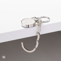 天然貝バッグハンガー ★ ソリッドホワイト 〔バッグチャーム付き〕 螺鈿アート ｜ ギフト・プレゼントにおすすめ 8枚目の画像