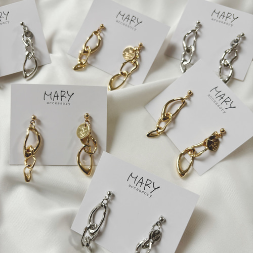 3連 ニュアンスフープ ゴールド シルバー ピアス イヤリング