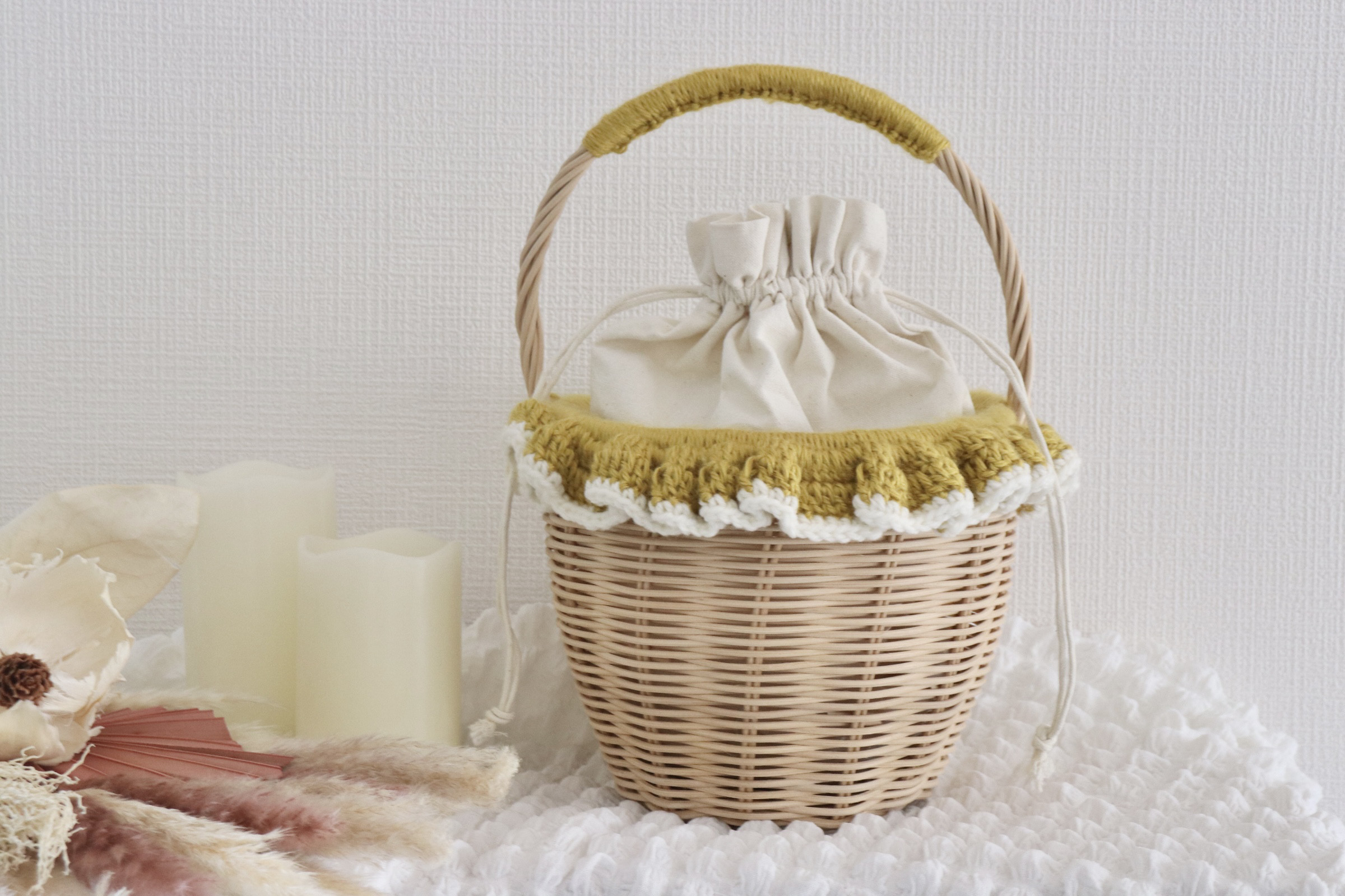 フリンジどんぐりかごバッグ✳︎スイートポテト