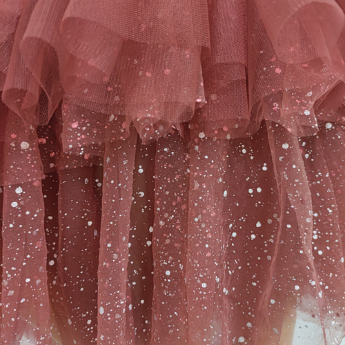 送料無料！取り外しオフショルダー テラコッタ色 キラキラグリッター  