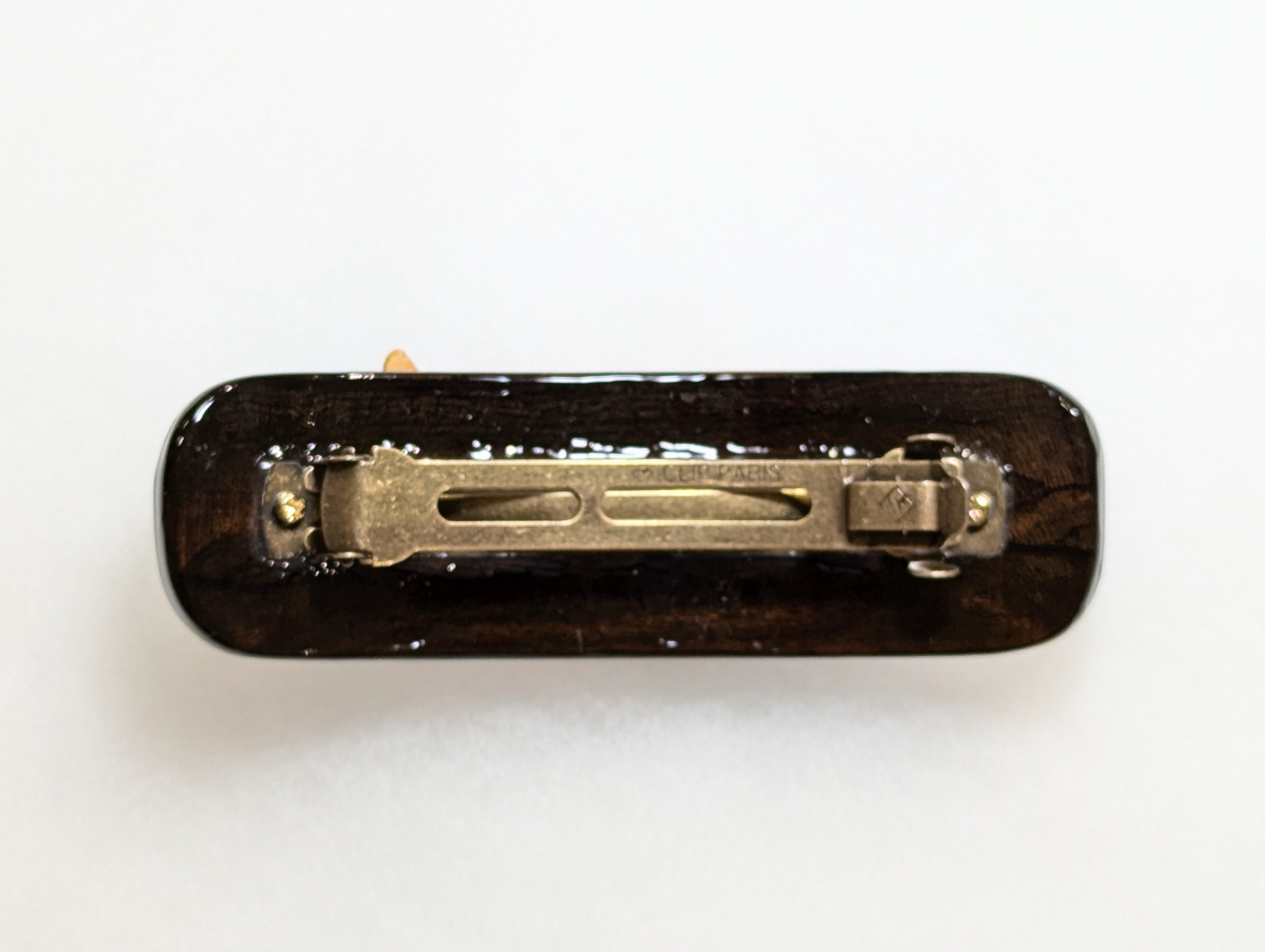 木製　バレッタ　(ねこ)