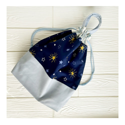 送料込み⭐︎星柄の持ち手付き！大きめ巾着袋⭐︎体操服入れ