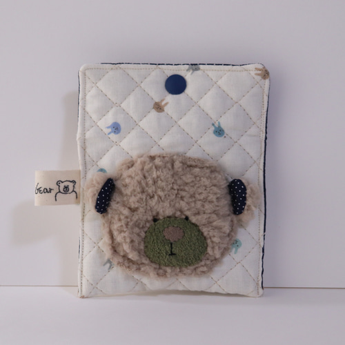ハートキルトがま口ポーチ✩⃛Teddy Beddy Bear 手縫いぬいぐるみ かわいい 小熊の物語 パッチバッグ 銭袋
