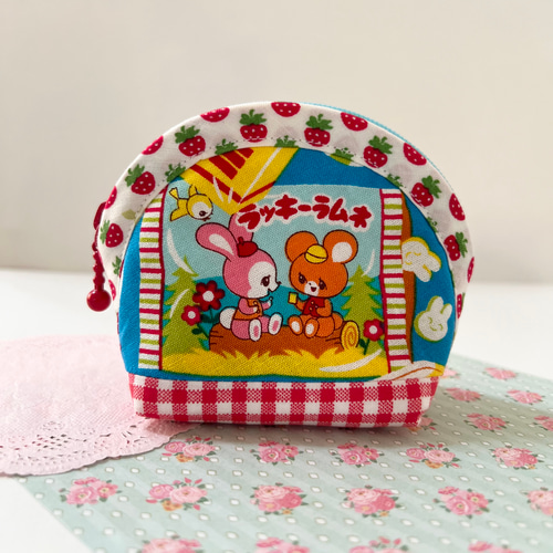 ふっくらミニポーチ☆はいから横丁☆化粧ポーチ☆昭和レトロ ポーチ  