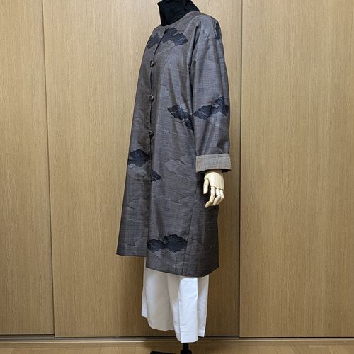 SOLD 着物リメイク リバーシブルコート 大島紬 FREE SIZE コート