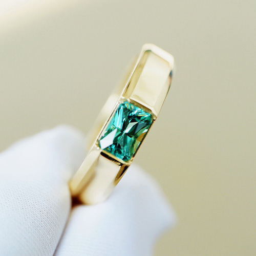 歓喜」K18YG 天然ブルーグリーントルマリン 上品 幸運 友情 希望 10月  