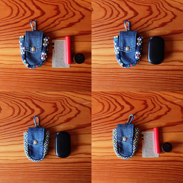 Kogin 豎款無線耳機盒 [刺繡 ☺︎刺子繡] 牛仔布改造 ☺︎ 高爾夫球盒 ⌘接受預訂⌘ 第6張的照片