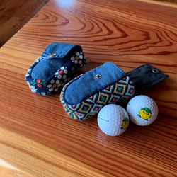 Kogin 豎款無線耳機盒 [刺繡 ☺︎刺子繡] 牛仔布改造 ☺︎ 高爾夫球盒 ⌘接受預訂⌘ 第16張的照片