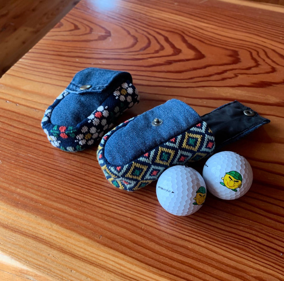 Kogin 豎款無線耳機盒 [刺繡 ☺︎刺子繡] 牛仔布改造 ☺︎ 高爾夫球盒 ⌘接受預訂⌘ 第16張的照片