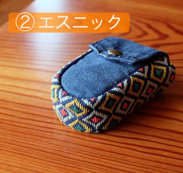 Kogin 豎款無線耳機盒 [刺繡 ☺︎刺子繡] 牛仔布改造 ☺︎ 高爾夫球盒 ⌘接受預訂⌘ 第3張的照片