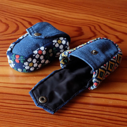 Kogin 豎款無線耳機盒 [刺繡 ☺︎刺子繡] 牛仔布改造 ☺︎ 高爾夫球盒 ⌘接受預訂⌘ 第5張的照片