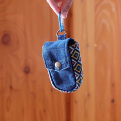 Kogin 豎款無線耳機盒 [刺繡 ☺︎刺子繡] 牛仔布改造 ☺︎ 高爾夫球盒 ⌘接受預訂⌘ 第8張的照片