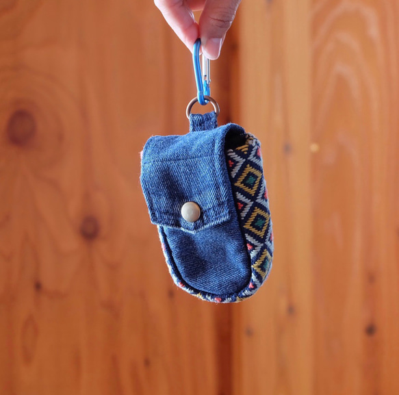 Kogin 豎款無線耳機盒 [刺繡 ☺︎刺子繡] 牛仔布改造 ☺︎ 高爾夫球盒 ⌘接受預訂⌘ 第8張的照片