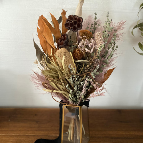 リース　ドライフラワー　スワッグ　ブーケ 大きめドライフラワースワッグ ドライフラワーブーケ