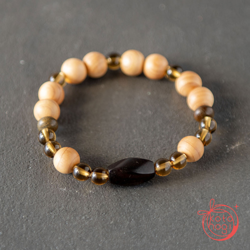 お守り ブレスレット＊黒檀 高野山壇上伽藍明星 ヒマラヤシャンパン