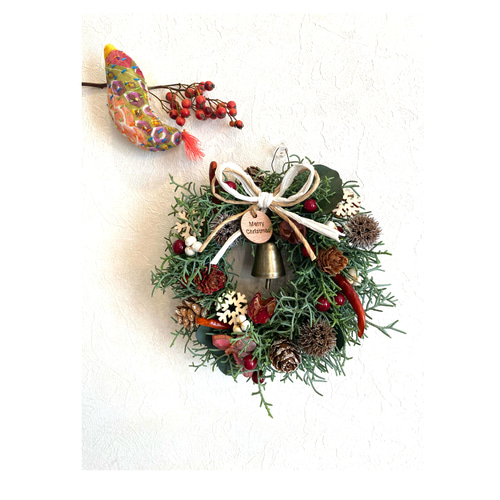 【SALE】ポポラスとブルーアイスのクリスマスリース* * *ラッピング無料 SALE】ポポラスとブルーアイスのクリスマスリース* * *ラッピング無料