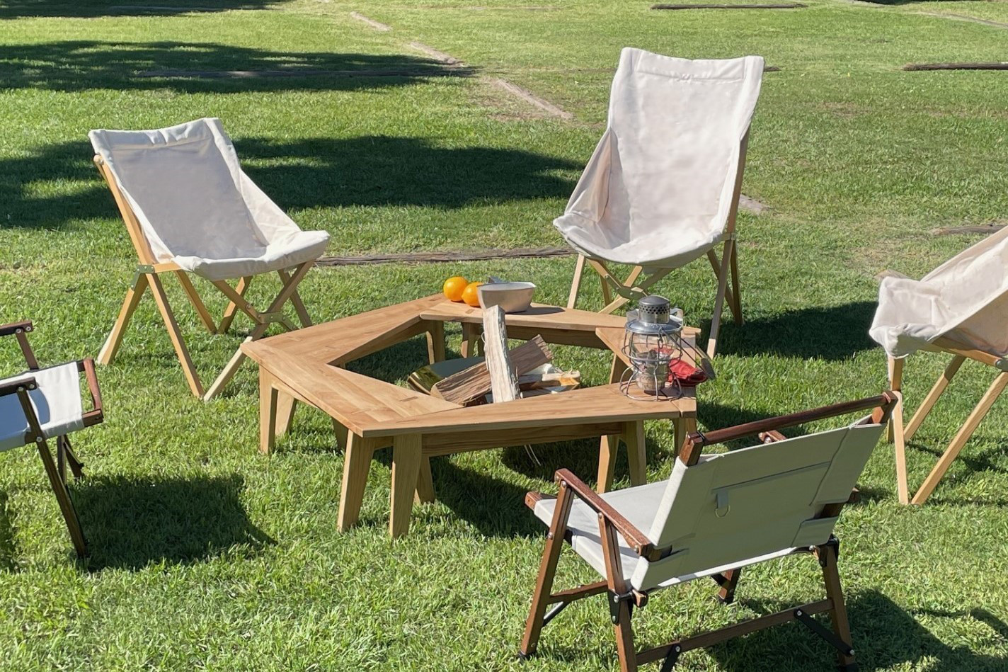 ペンタゴン型 焚き火テーブル （五角形/アウトドア/囲炉裏）