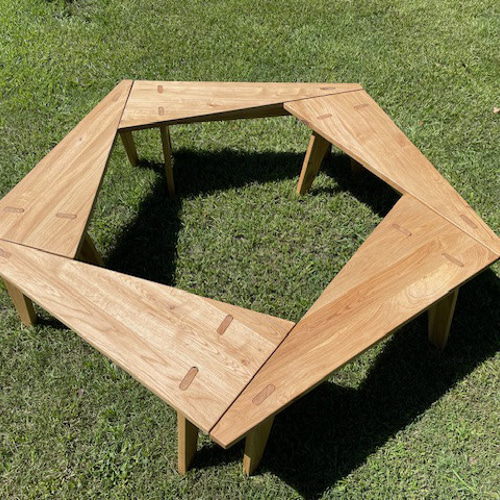 ペンタゴン型 焚き火テーブル （五角形/アウトドア/囲炉裏） ロー