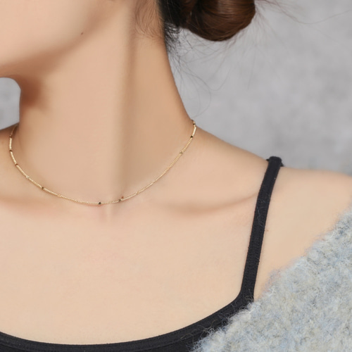 星のステーションチェーンネックレス《ゴールド》【14kgf 星のステーションチェーンネックレス《ゴールド》【14kgf