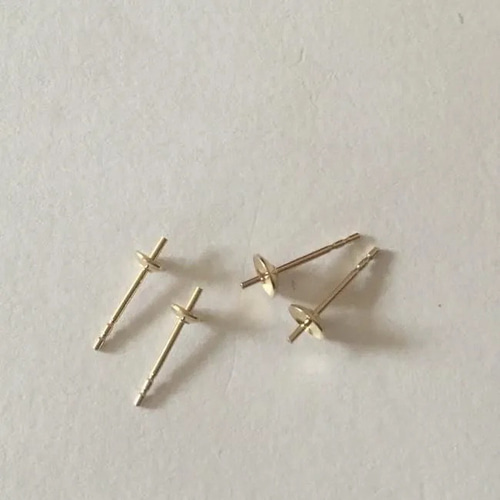 2ペア~ 14kgf 芯立ピアス 3mmカップ シリコンキャッチ付 金具