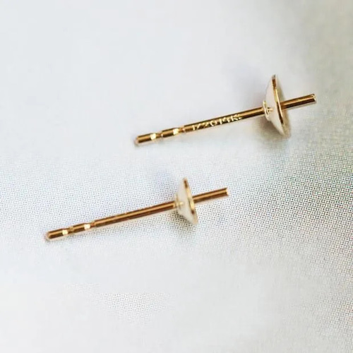 2ペア~ 14kgf 芯立ピアス 3mmカップ シリコンキャッチ付 金具