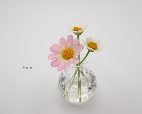 クレイフラワー　マーガレット5本セット 受注製作】お好きな色で♪マーガレット開花&つぼみ5本セット