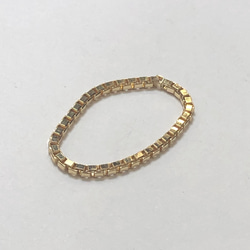 K18 1.5ミリ幅 ベネチアンチェーンリング 18金 イエローゴールド リング 3枚目の画像