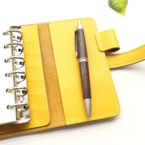 自分らしさを彩る～ ✻ ミニ6 ✻ 牛革 ベルト式 ミニ6穴システム手帳